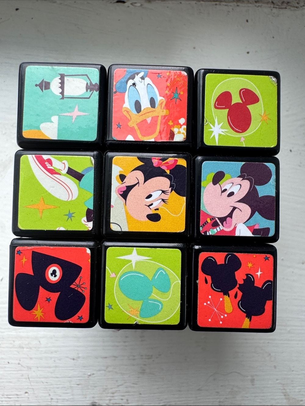 Disney Colorful Character Rubin Cube - Green Red Yellow Blue Panels